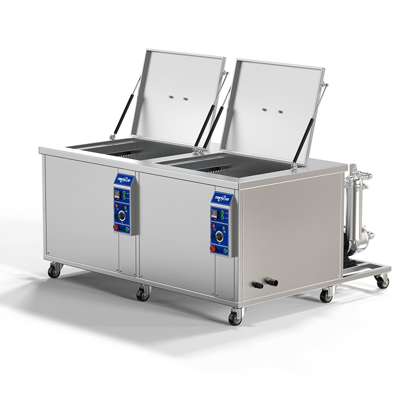 YE1240L双槽超声波清洗机带过滤漂洗设备 大容量工业清洗